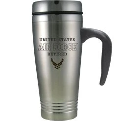 Flash Sale ❤️ Other Brands Air Force Retired Double Wall Vacuum Insulated Travel Mug, Lid, Handle 16 Oz. ⌛