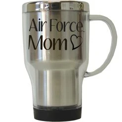 Discount ✨ Other Brands Air Force Mom Stainless Steel & Acrylic Tumbler With Handle And Plastic Lid 16 Oz. 😉
