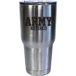 Best Sale ⭐ Other Brands Army Stainless Steel Tumbler Army Retired 30 Oz. ⭐