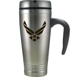 New ⌛ Other Brands Air Force Hap Arnold Stainless Steel Insulated Travel Mug, Lid, Handle 16 Oz. 💯